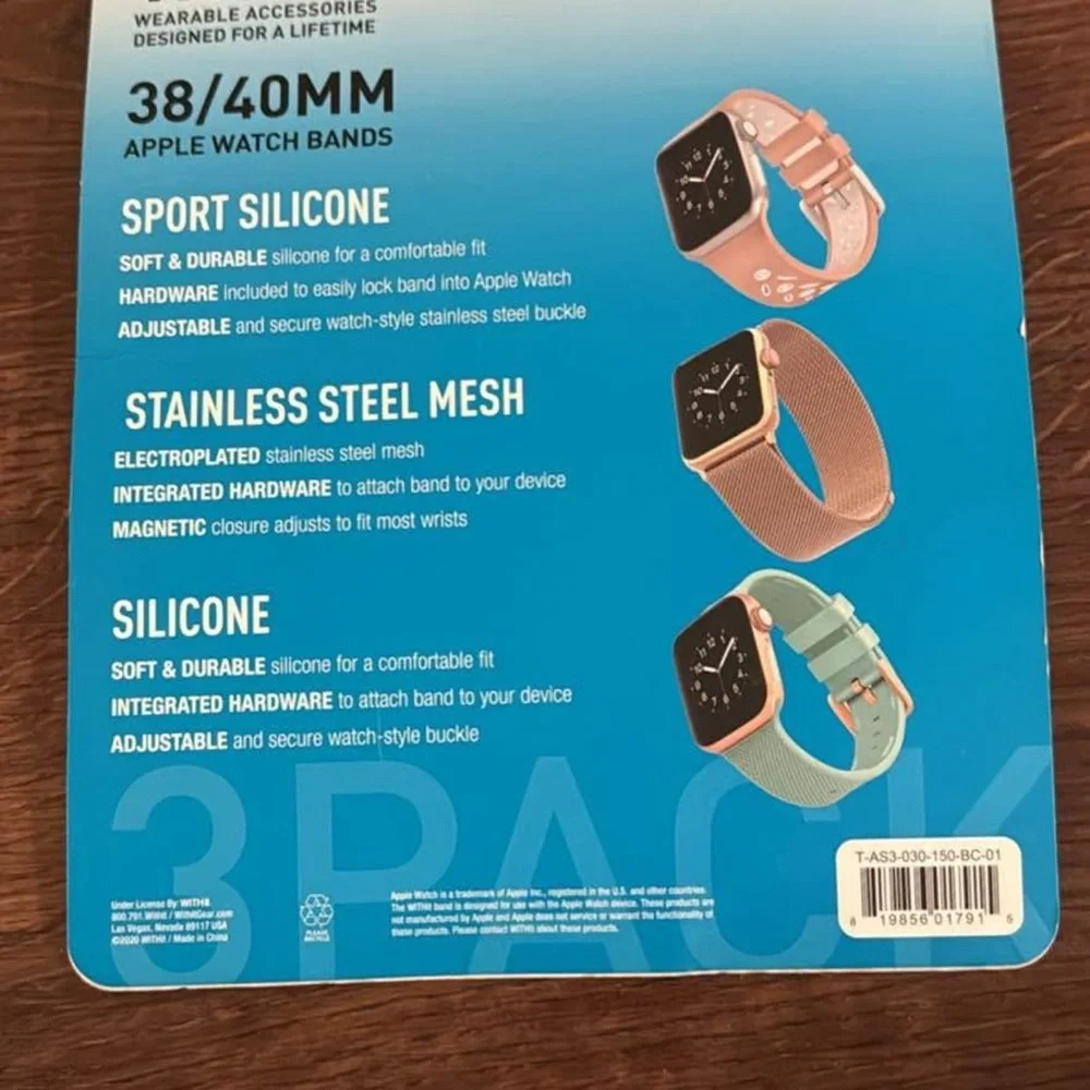 3-Pack Apple Watch Bands – 38/40mm